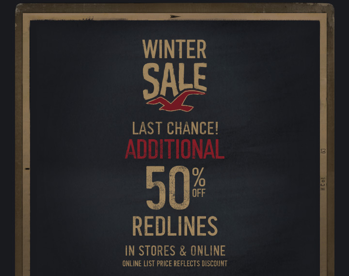 50% OFF REDLINES